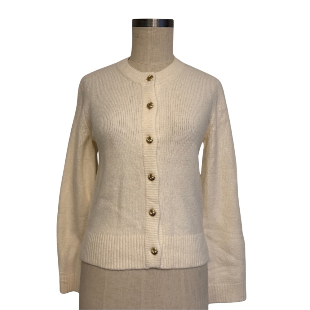 Abercrombie cream sweater with gold buttons - size XS